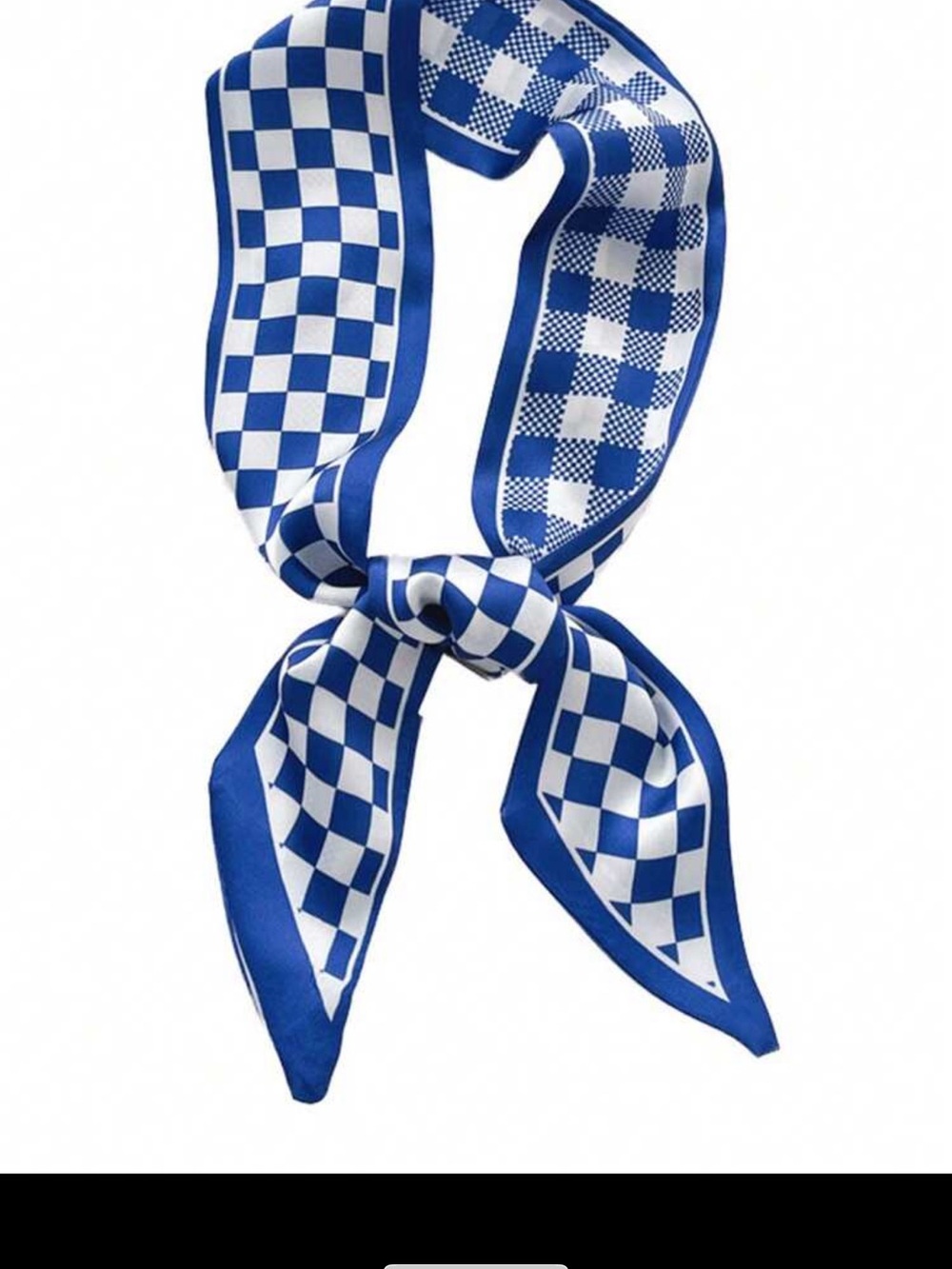 Blue Patterned Silk Bag Scarves - Set of 4 - Picture 4 of 5